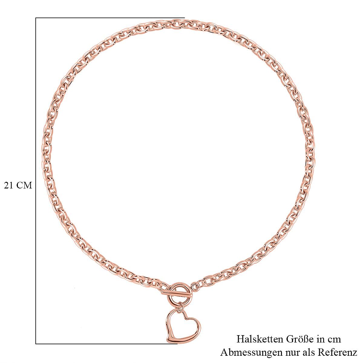 Cable Link Chain Necklace in Rosetone 20.5 Inches