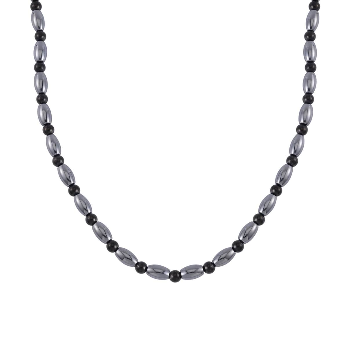 Terahertz and Shungite Necklace 20 Inches in Rhodium Over Sterling Silver 155.00 ctw image number 0