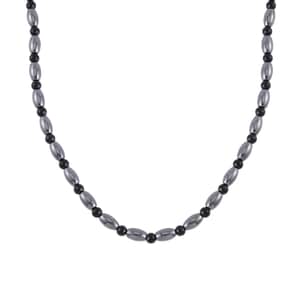 Terahertz and Shungite Necklace 20 Inches in Rhodium Over Sterling Silver 155.00 ctw