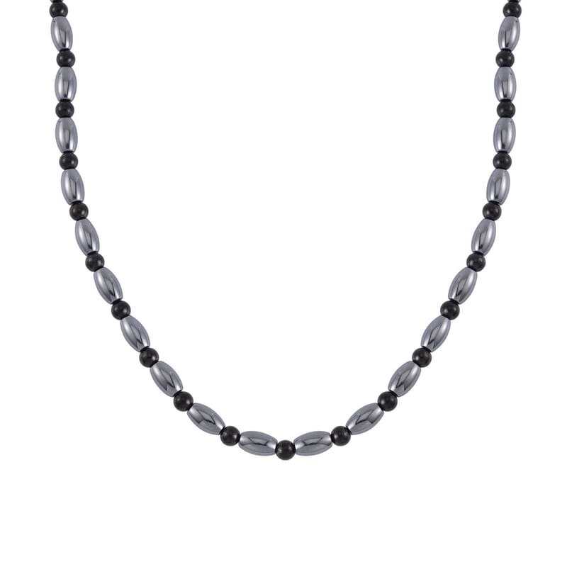Terahertz and Shungite 155.00 ctw Necklace in Rhodium Over Sterling Silver 20 Inches