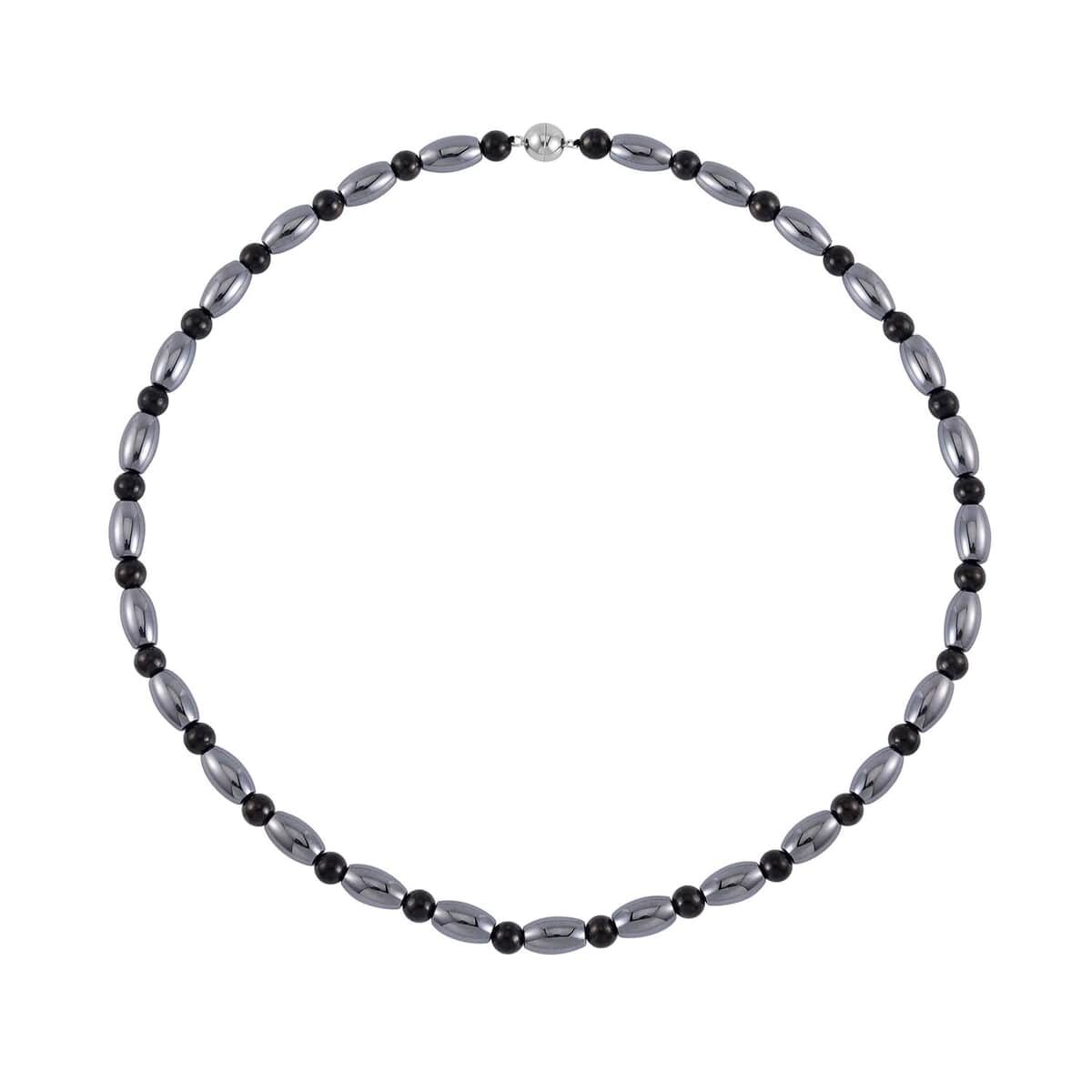 Terahertz and Shungite Necklace 20 Inches in Rhodium Over Sterling Silver 155.00 ctw image number 2