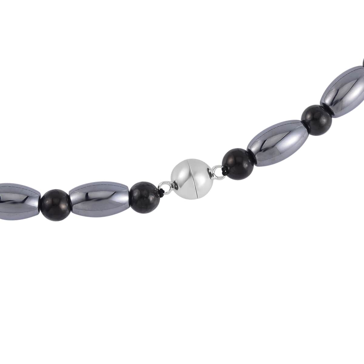 Terahertz and Shungite Necklace 20 Inches in Rhodium Over Sterling Silver 155.00 ctw image number 3