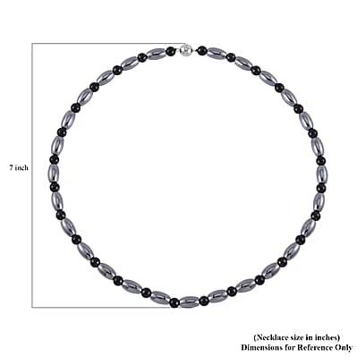 Terahertz and Shungite 155.00 ctw Necklace in Rhodium Over Sterling Silver 20 Inches