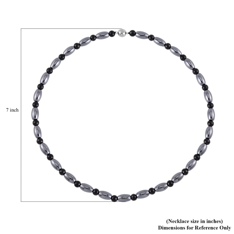 Terahertz and Shungite 155.00 ctw Necklace in Rhodium Over Sterling Silver 20 Inches