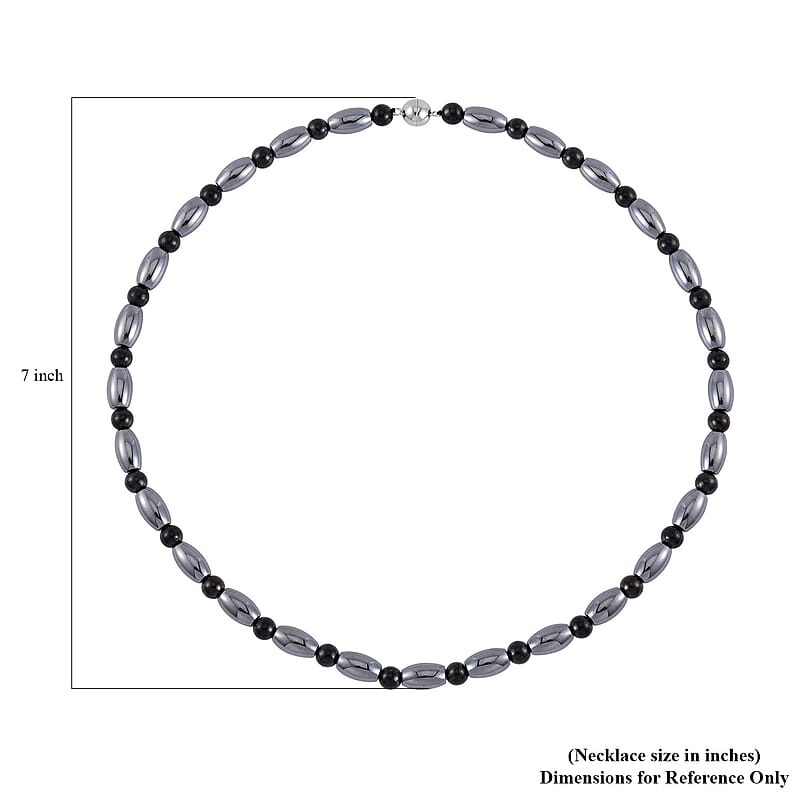 Terahertz and Shungite 155.00 ctw Necklace in Rhodium Over Sterling Silver 20 Inches