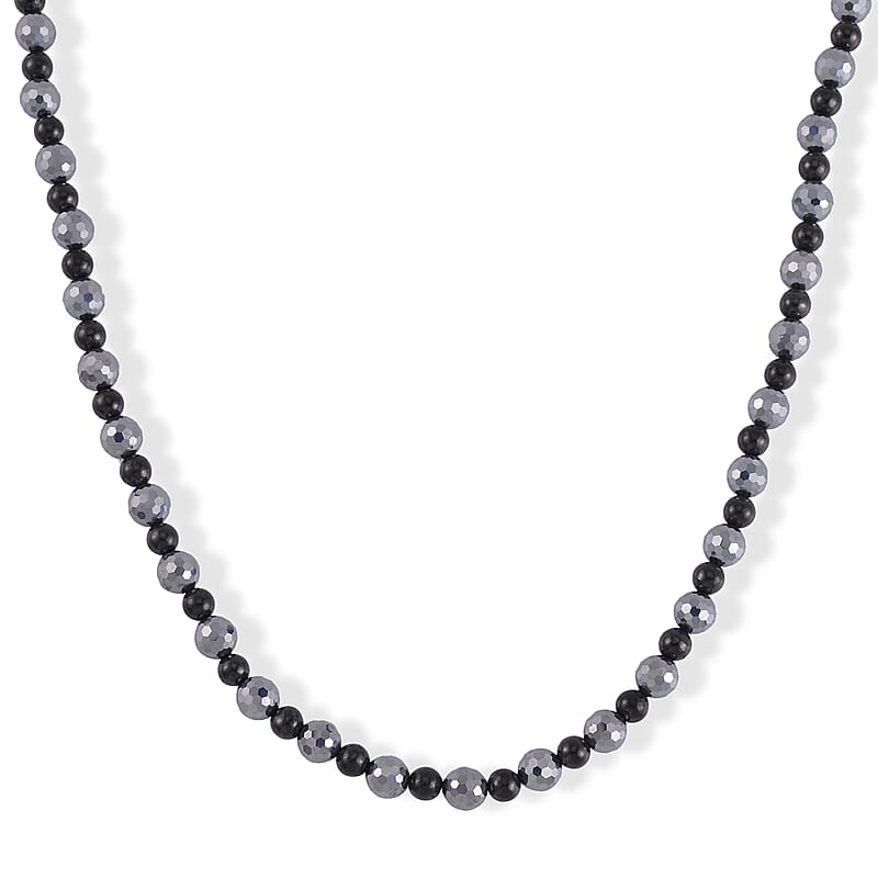 Terahertz, Shungite Necklace 20 Inches in Silvertone 162.50 ctw