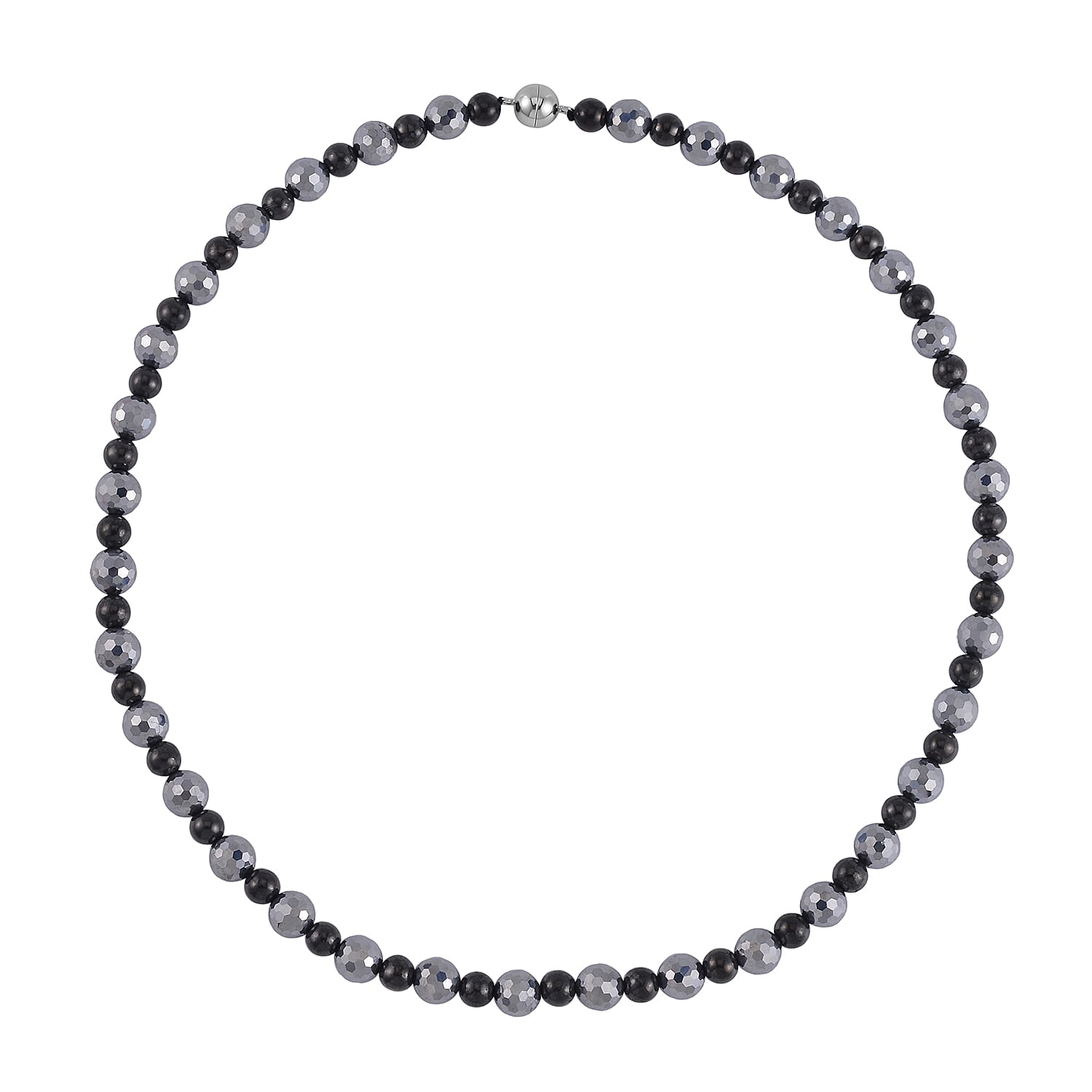 Terahertz, Shungite Necklace 20 Inches in Silvertone 162.50 ctw