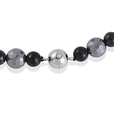 Terahertz, Shungite Necklace 20 Inches in Silvertone 162.50 ctw