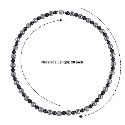 Terahertz, Shungite Necklace 20 Inches in Silvertone 162.50 ctw