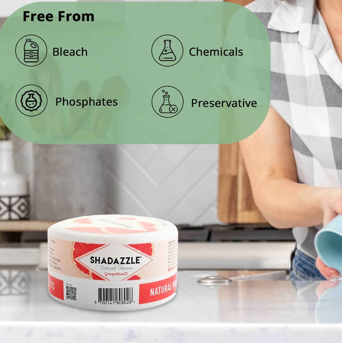 Shadazzle Multi-purpose Cleaner and Polish For Removing Tough Stains, Aluminium Wheels Cleaner, Copper Pots and Pans Cleaner- Grapefruit image number 2
