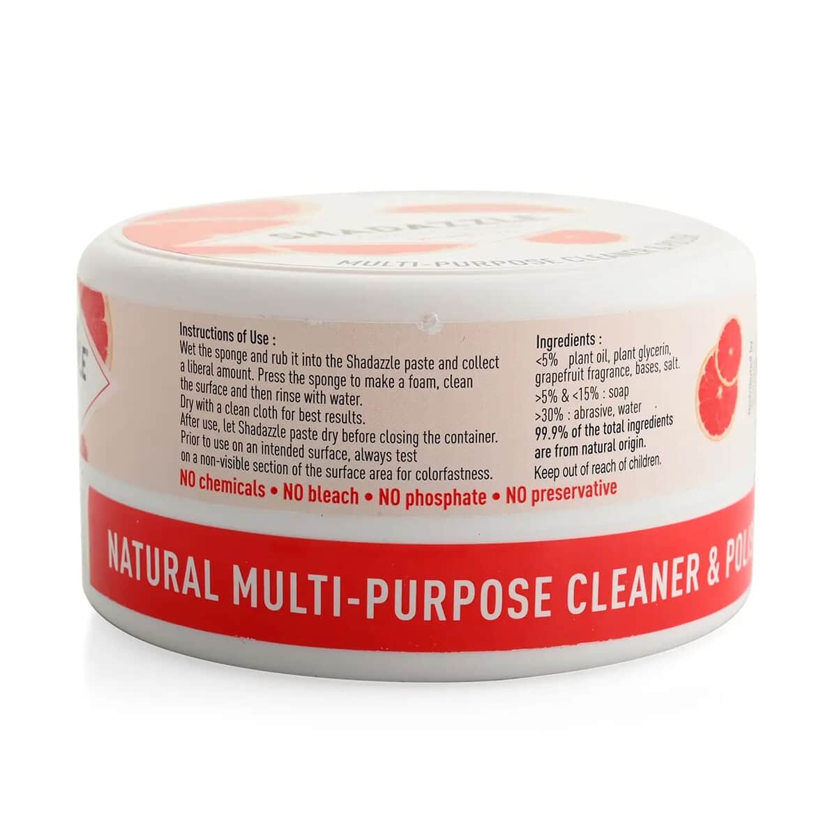 Shadazzle Multi-purpose Cleaner and Polish For Removing Tough Stains, Aluminium Wheels Cleaner, Copper Pots and Pans Cleaner- Grapefruit image number 6