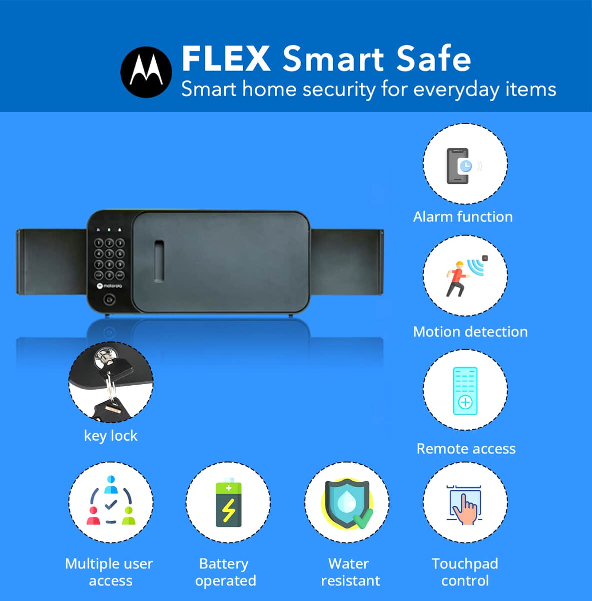 Motorola Flex WiFi Smart Safe with Remote Open Security Monitoring and  Humidity Control : : Electronics
