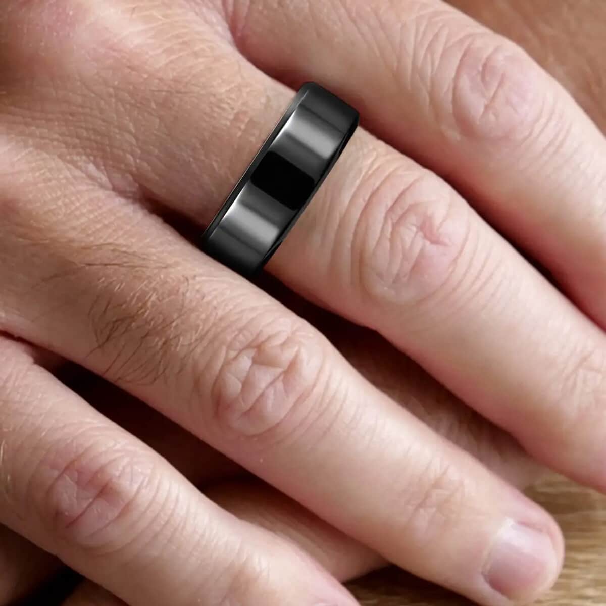 Soulsmart Multifunctional Health Tracker Smart Ring (Size 10.0) in ION Plated Black Stainless Steel (Compatible with Android 5.0+ & Apple IOS 10.0+ Systems) (Del. in 10-15 Days) image number 8