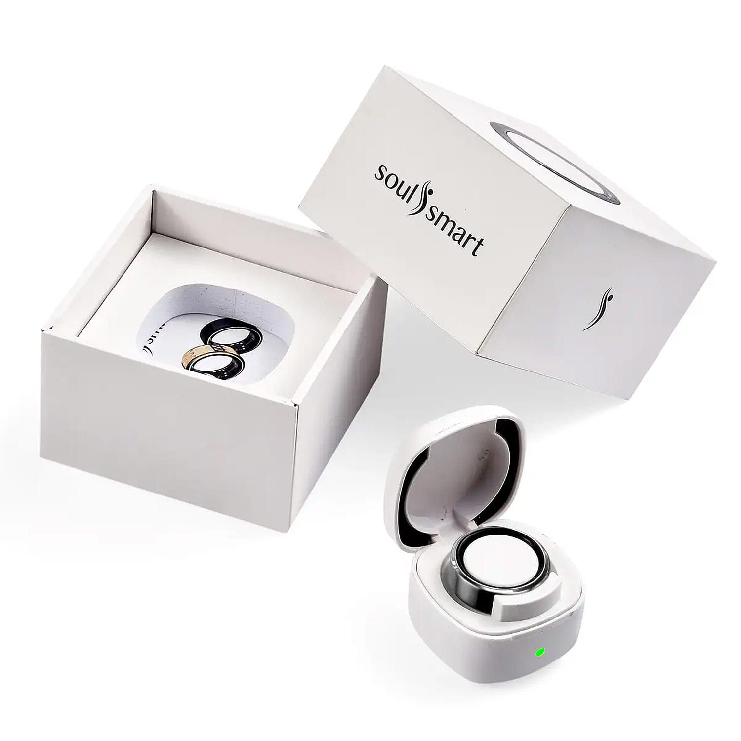 Soulsmart Multifunctional Health Tracker Smart Ring (Size 7.0) in ION Plated Black Stainless Steel (Compatible with Android 5.0+ & Apple IOS 10.0+ Systems)