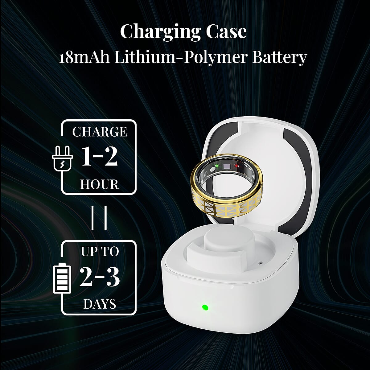 Soulsmart Multifunctional Health Tracker Smart Ring (Size 10.0) in ION Plated YG Stainless Steel (Compatible with Android 5.0+ & Apple IOS 10.0+ Systems) image number 4