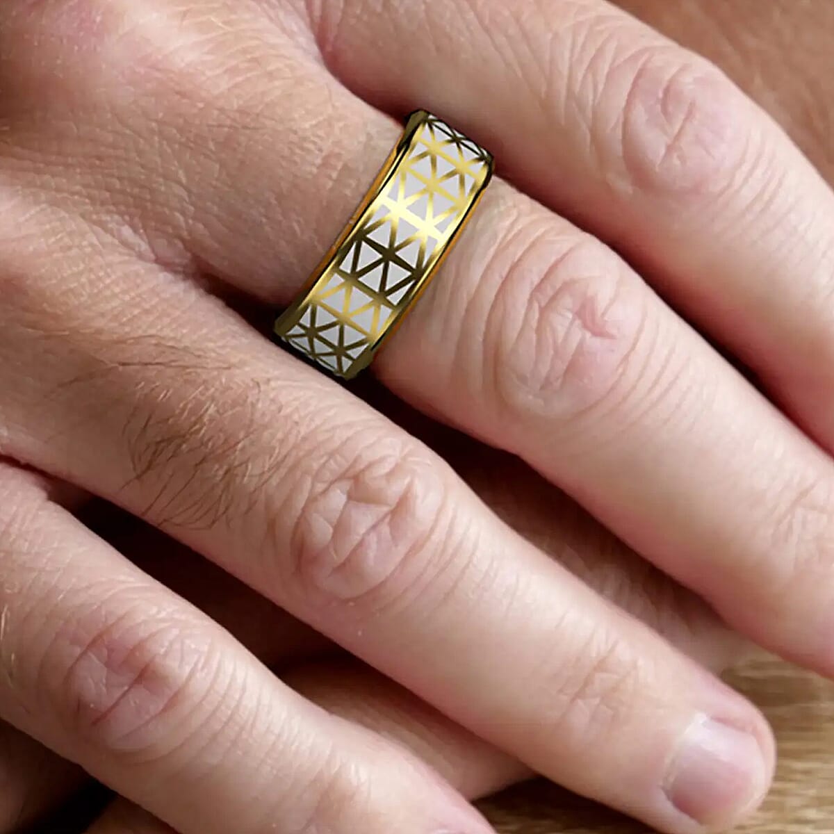 Soulsmart Multifunctional Health Tracker Smart Ring (Size 10.0) in ION Plated YG Stainless Steel (Compatible with Android 5.0+ & Apple IOS 10.0+ Systems) image number 8