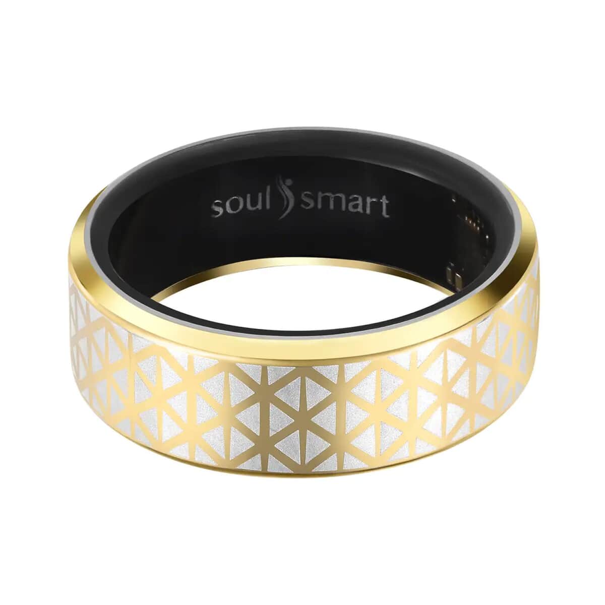 Soulsmart Multifunctional Health Tracker Smart Ring (Size 11.0) in ION Plated YG Stainless Steel (Compatible with Android 5.0+ & Apple IOS 10.0+ Systems) image number 2