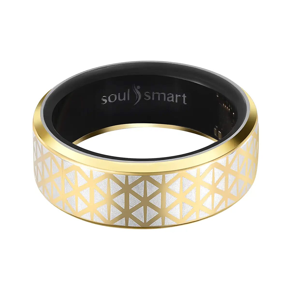Soulsmart Multifunctional Health Tracker Smart Ring (Size 9.0) in ION Plated YG Stainless Steel (Compatible with Android 5.0+ & Apple IOS 10.0+ Systems) image number 2