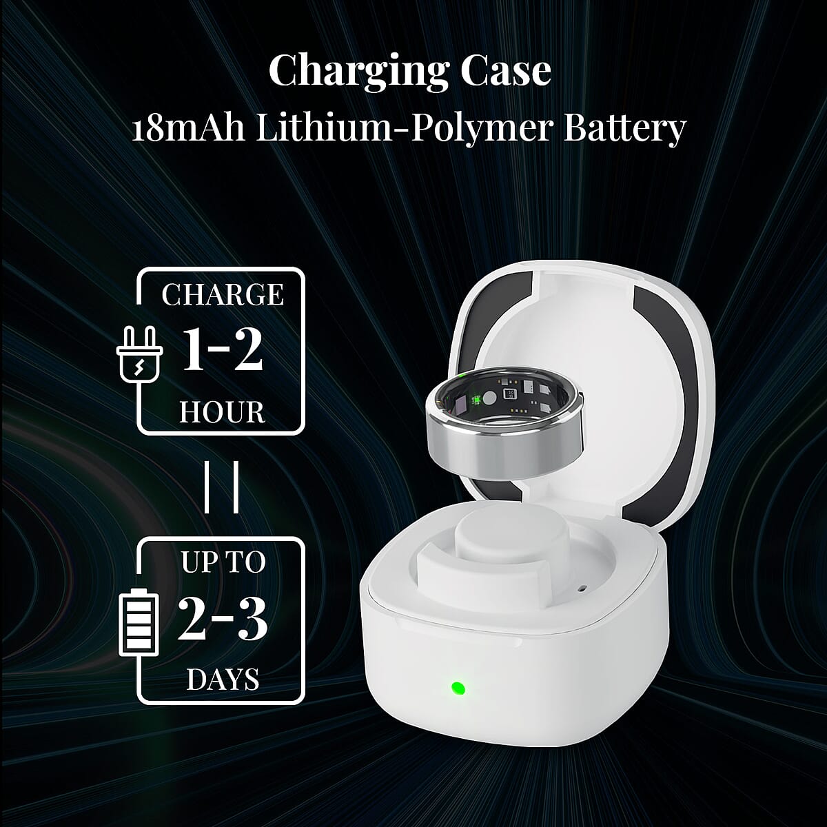 Soulsmart Multifunctional Health Tracker Smart Ring (Size 11.0) in Stainless Steel (Compatible with Android 5.0+ & Apple IOS 10.0+ Systems) image number 4