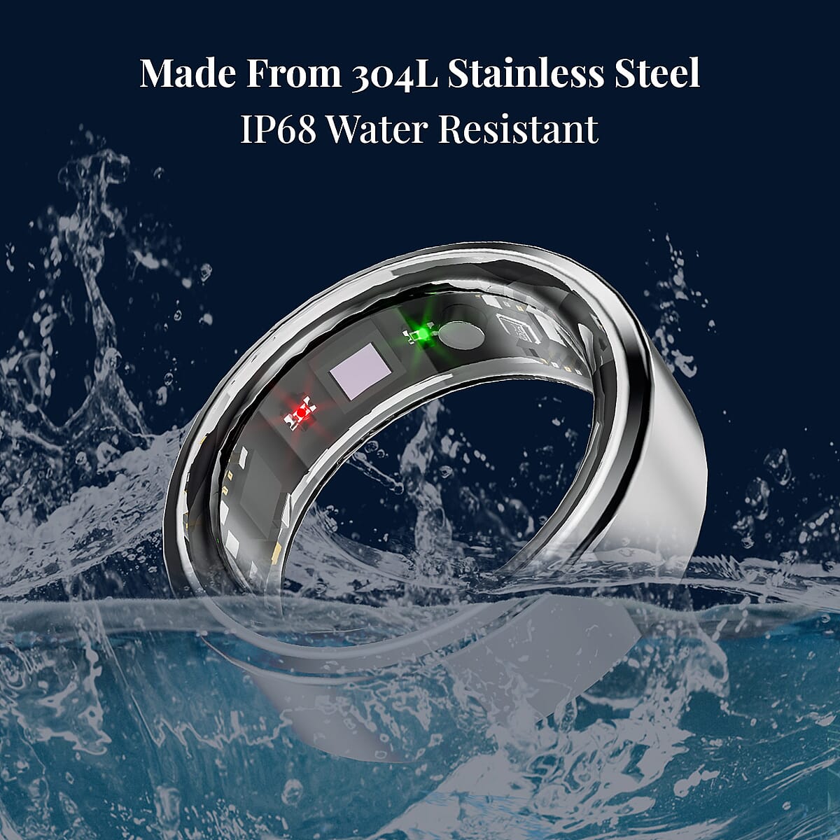 Soulsmart Multifunctional Health Tracker Smart Ring (Size 11.0) in Stainless Steel (Compatible with Android 5.0+ & Apple IOS 10.0+ Systems) image number 6