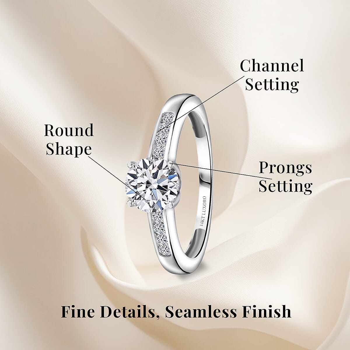 Luxoro 14K White Gold Luxuriant Lab Grown Diamond G-H SI Ring (Size 8.5) 1.25 ctw image number 5