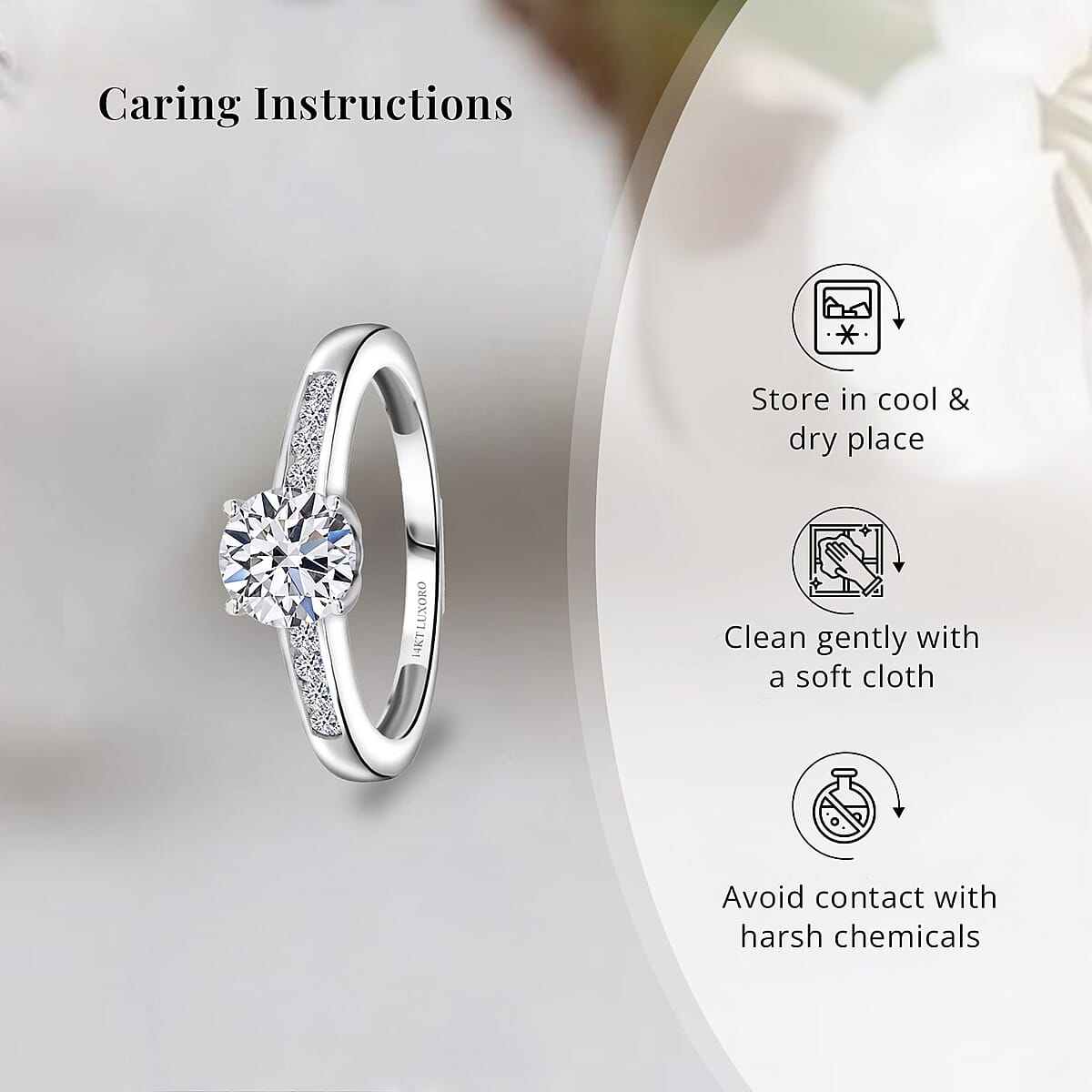 Luxoro 14K White Gold Luxuriant Lab Grown Diamond G-H SI Ring (Size 8.5) 1.25 ctw image number 6