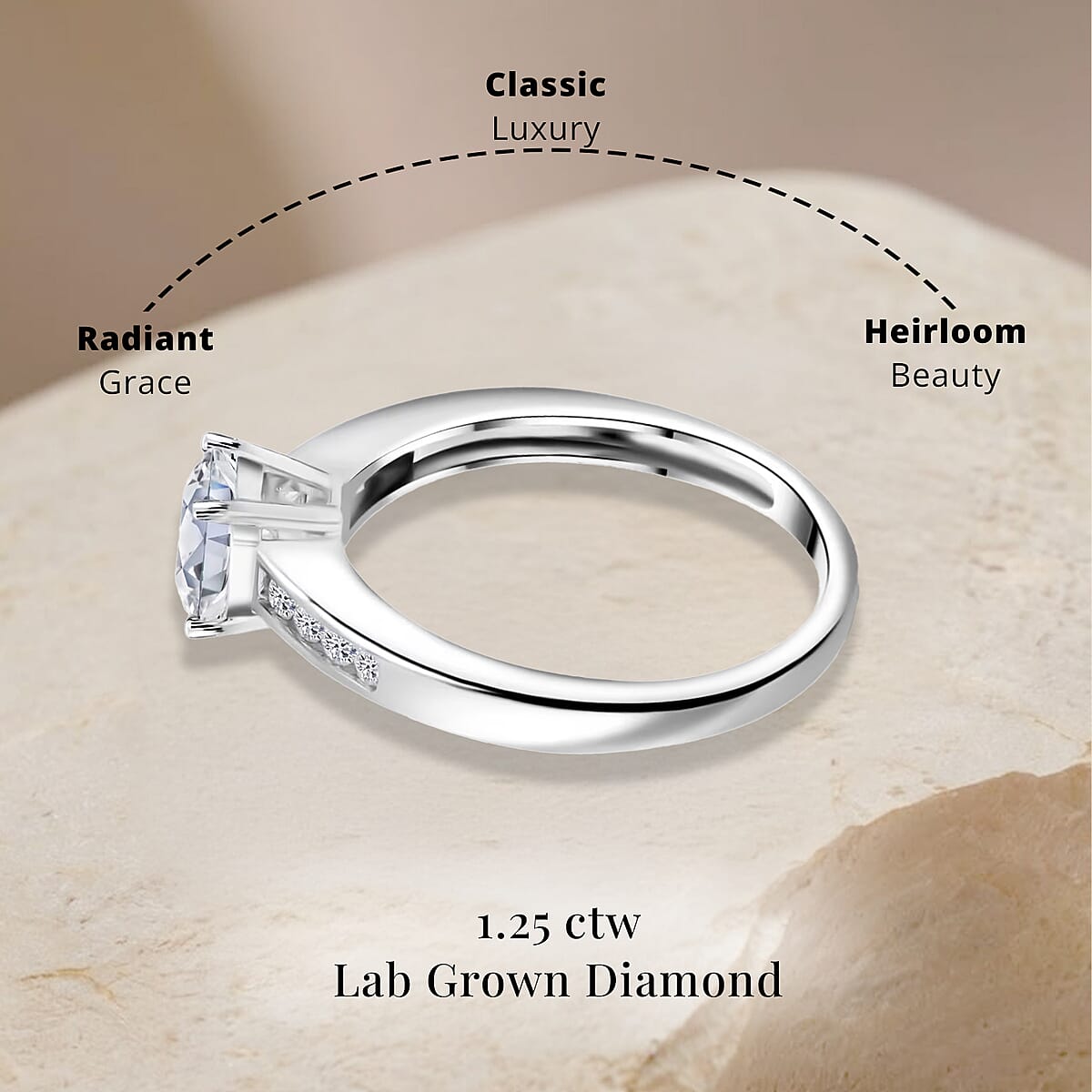 Luxoro 14K White Gold Luxuriant Lab Grown Diamond G-H SI Ring (Size 10.0) 1.25 ctw image number 4
