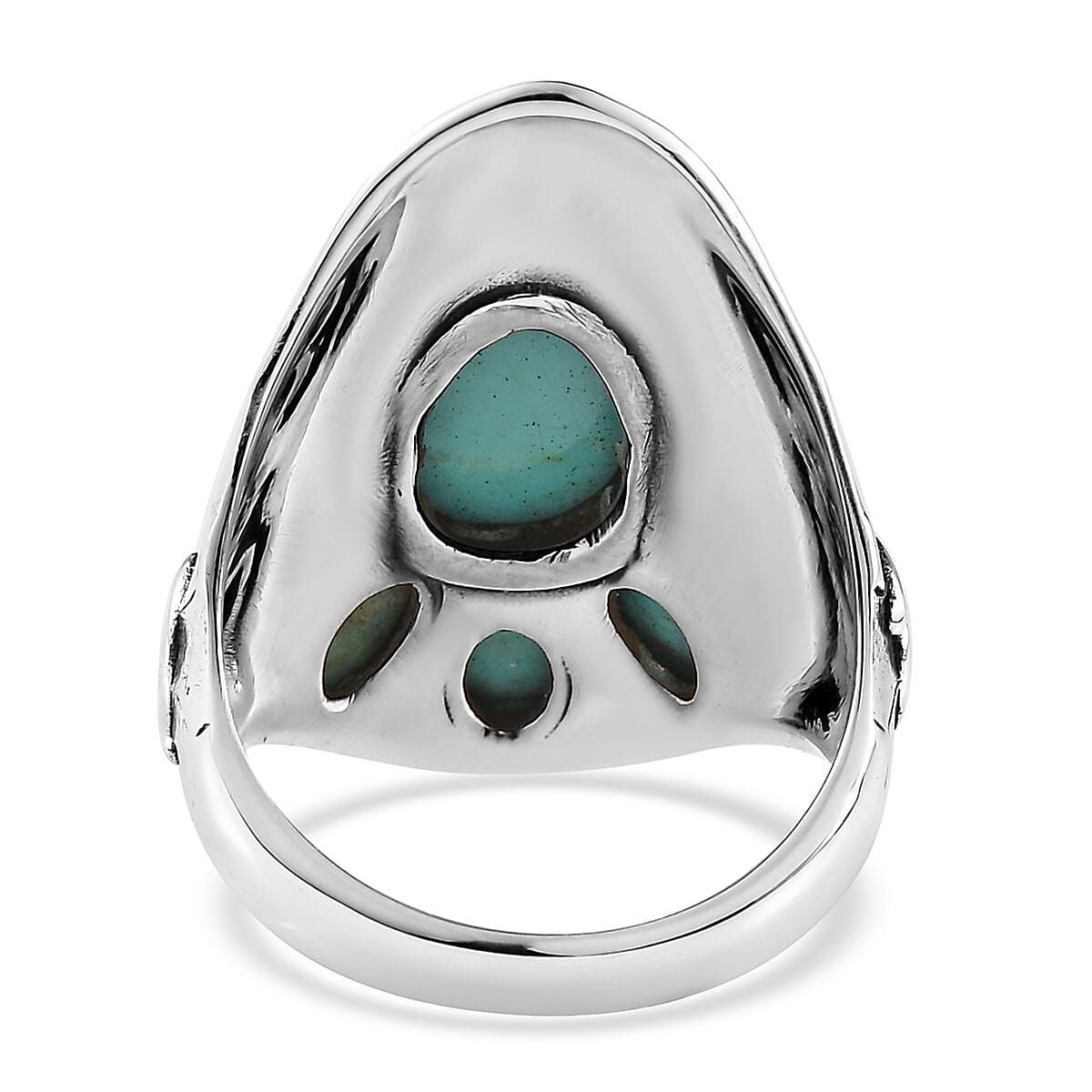 Artisan Crafted Blue Moon Turquoise Ring in Sterling Silver (Size 7.0) 5.40 ctw image number 4