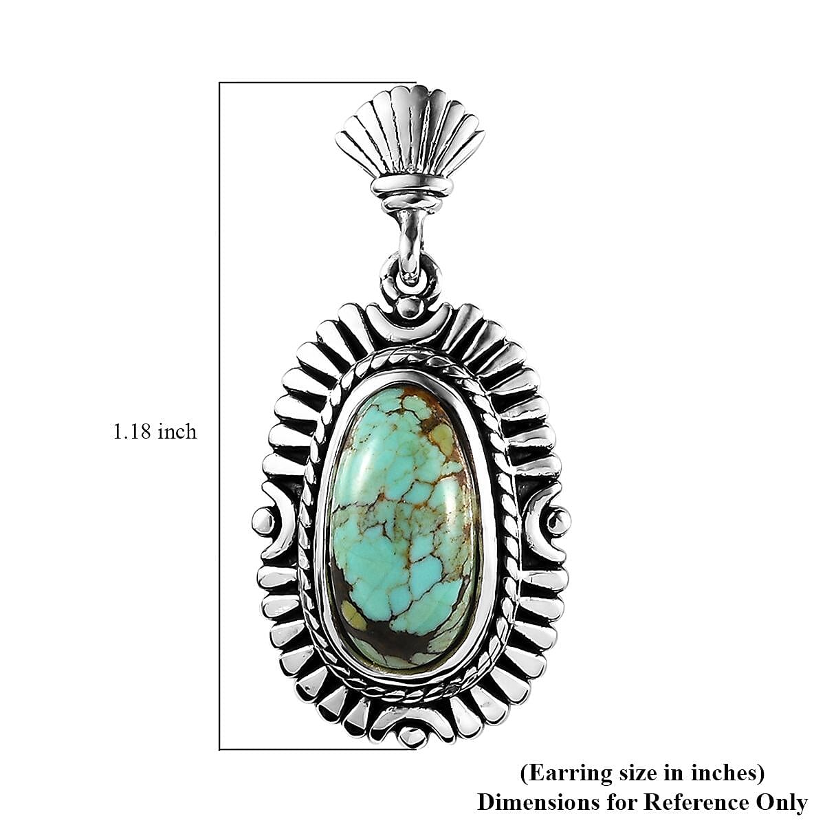 Artisan Crafted Blue Moon Turquoise Earrings in Sterling Silver 5.10 ctw