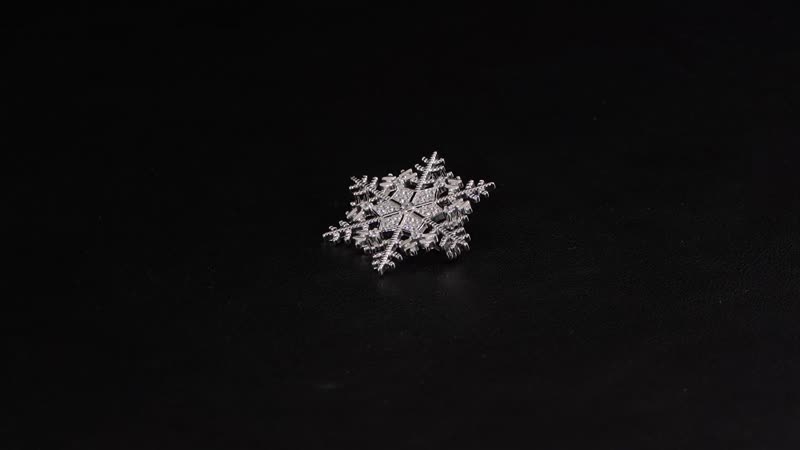 Simulated Diamond Snowflake Brooch in Rhodium Over Sterling Silver 0.75 ctw