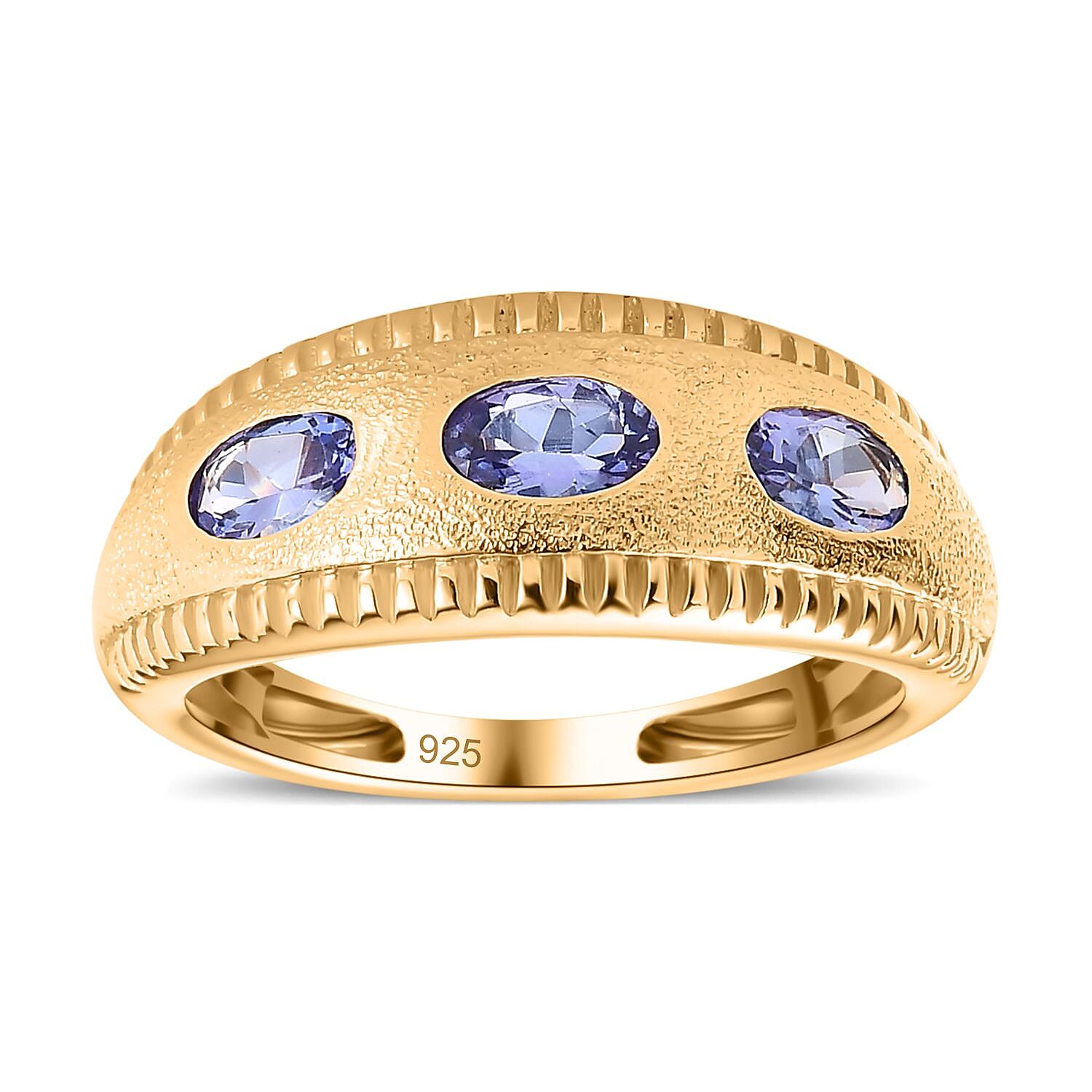 Tanzanite 0.75 ctw Ring in Vermeil YG Over Sterling Silver (Size 5.5)