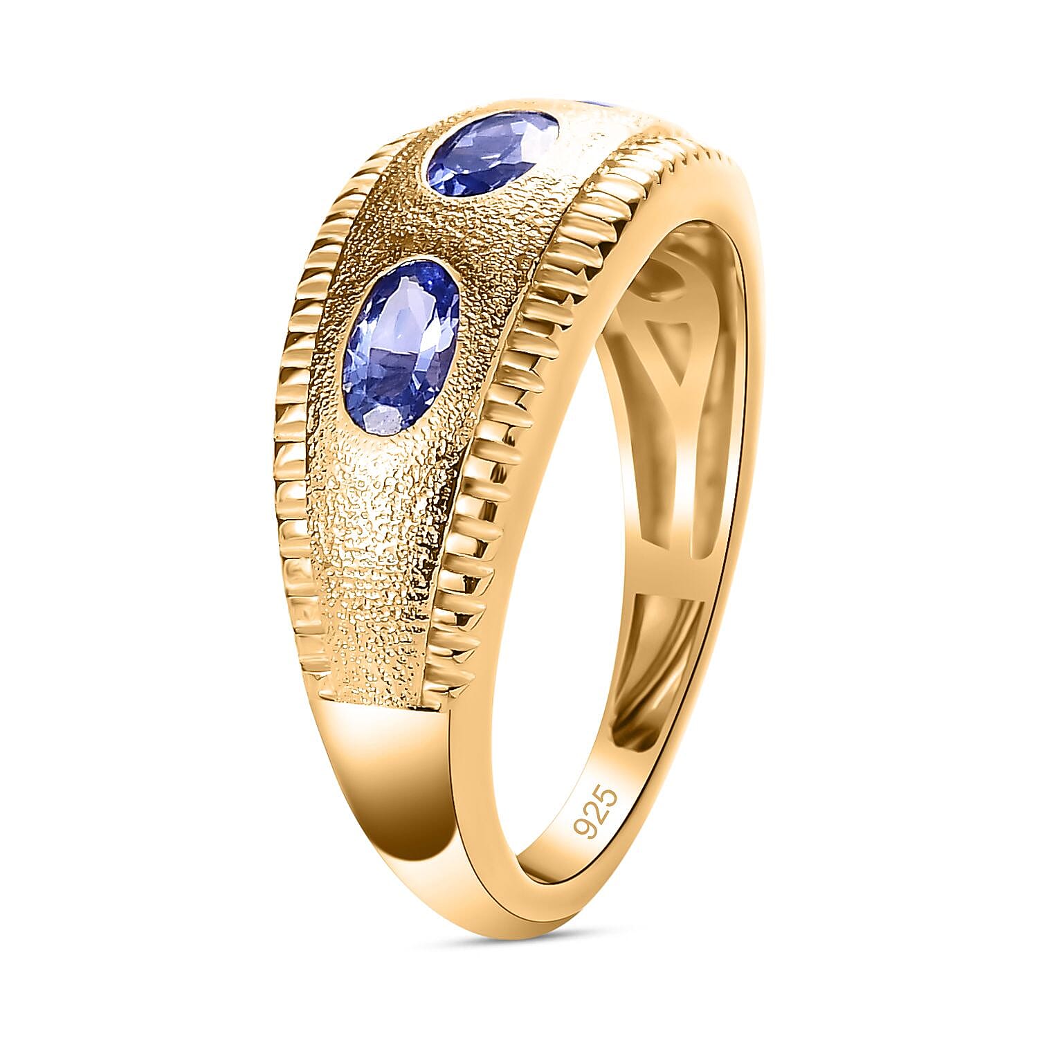 Tanzanite 0.75 ctw Ring in Vermeil YG Over Sterling Silver (Size 5.5)