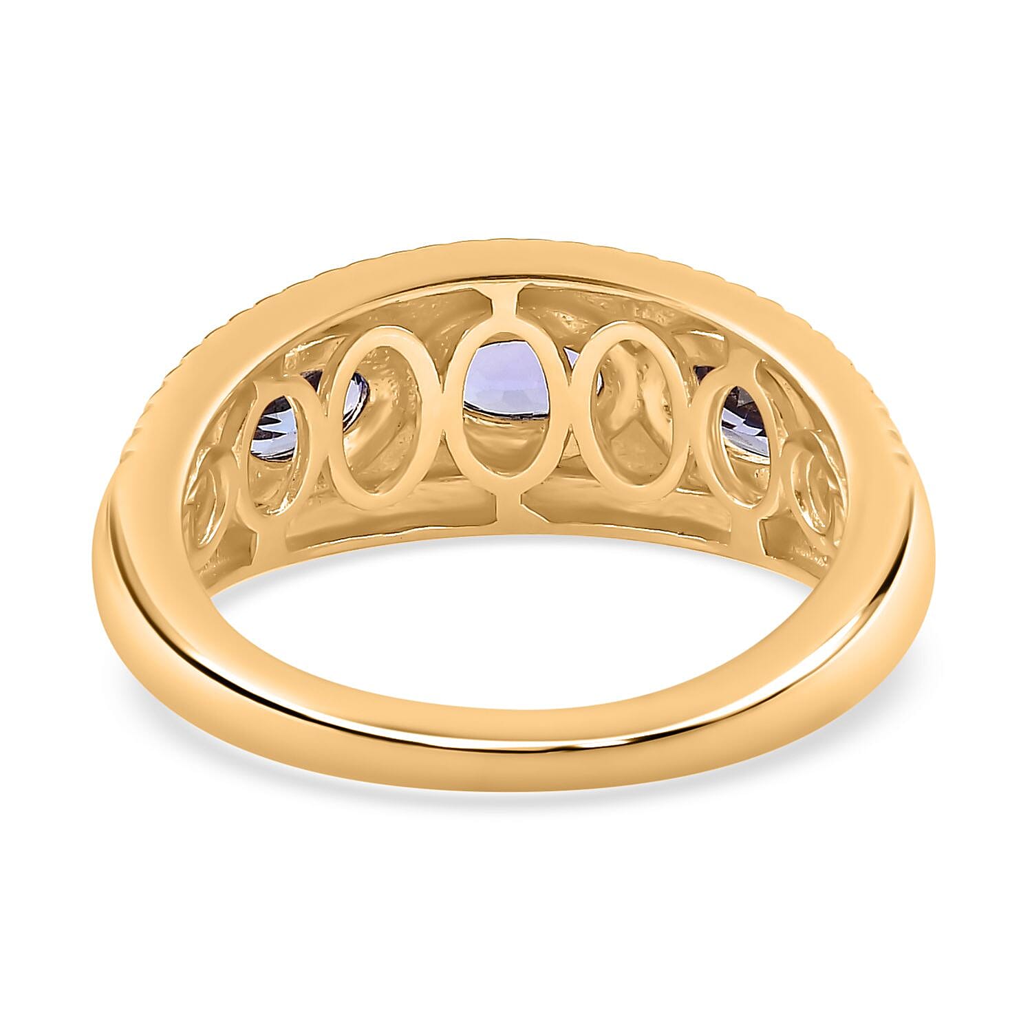 Tanzanite 0.75 ctw Ring in Vermeil YG Over Sterling Silver (Size 5.5)