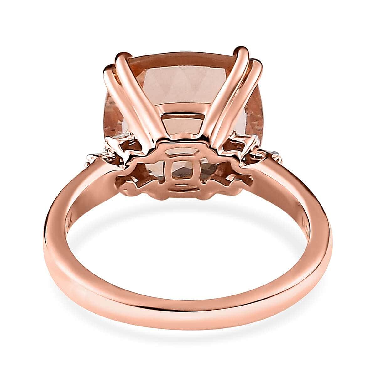 Luxoro AAA Marropino Morganite and G-H I2 Diamond 6.75 ctw Ring in 14K Rose Gold (Size 7.5) image number 4