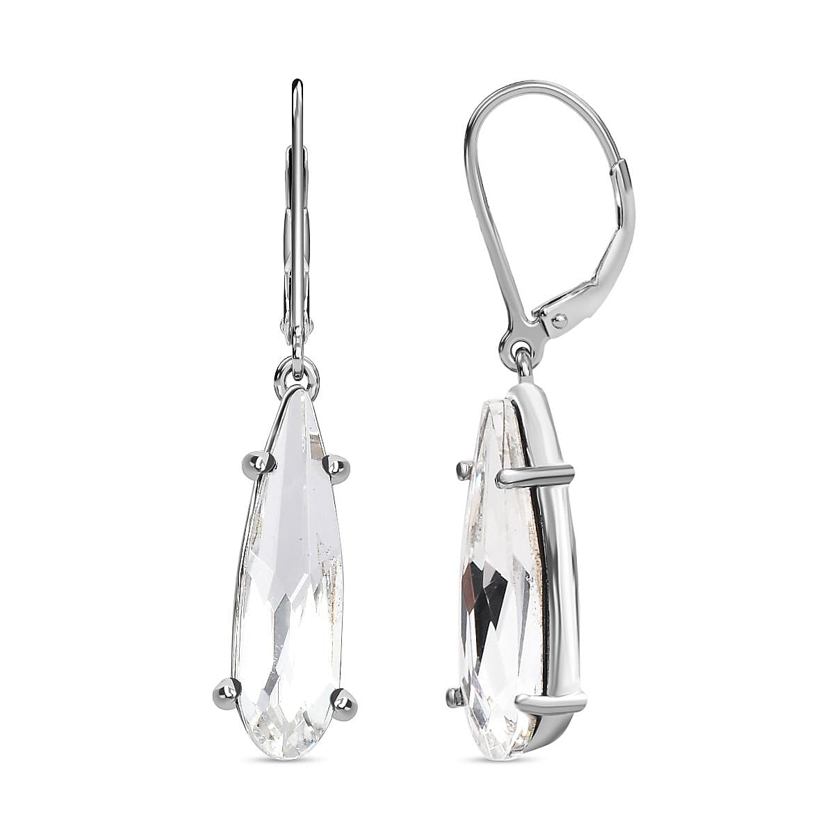 Austrian Crystal Lever Back 6.30 ctw Earrings in Stainless Steel