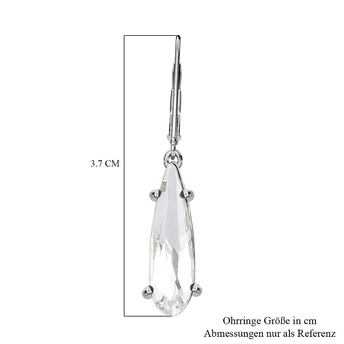 Austrian Crystal Lever Back 6.30 ctw Earrings in Stainless Steel