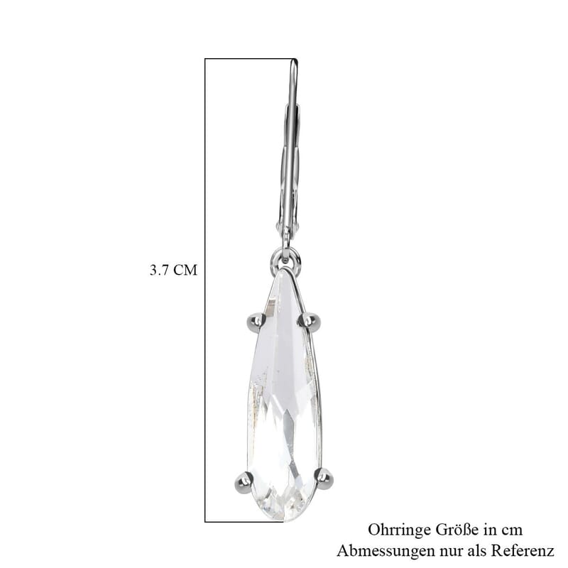 Austrian Crystal Lever Back 6.30 ctw Earrings in Stainless Steel