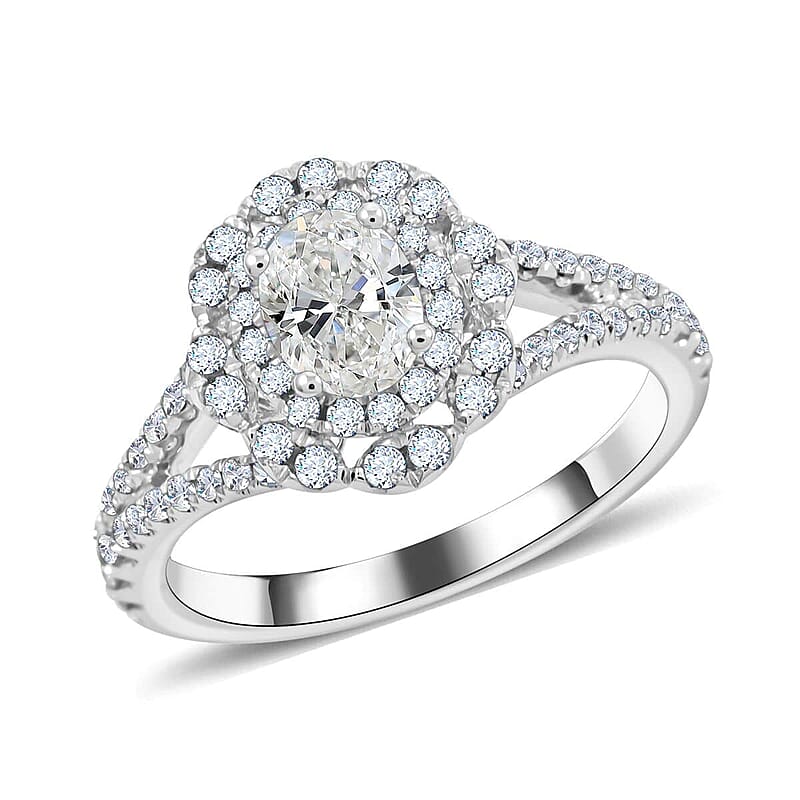 Modani 14K White Gold SI-I1 Diamond Ring (Size 10.0) 1.00 ctw