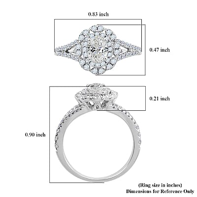 Modani 14K White Gold SI-I1 Diamond Ring (Size 10.0) 1.00 ctw
