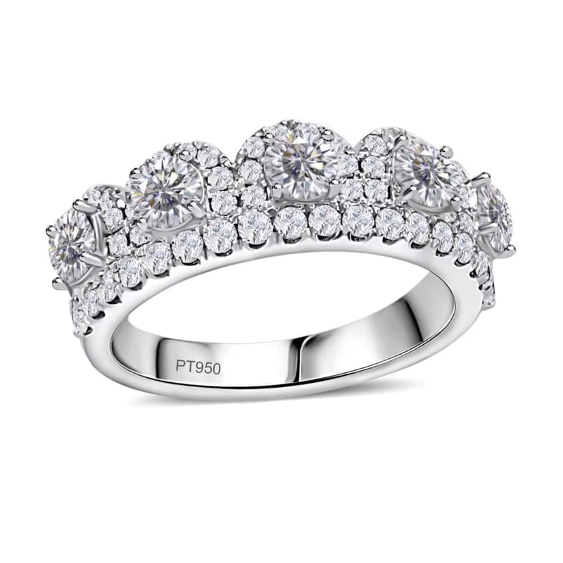 Modani Closeout 950 Platinum Diamond (F, VS1) Crown Ring (Size 7.0) 1.65 ctw