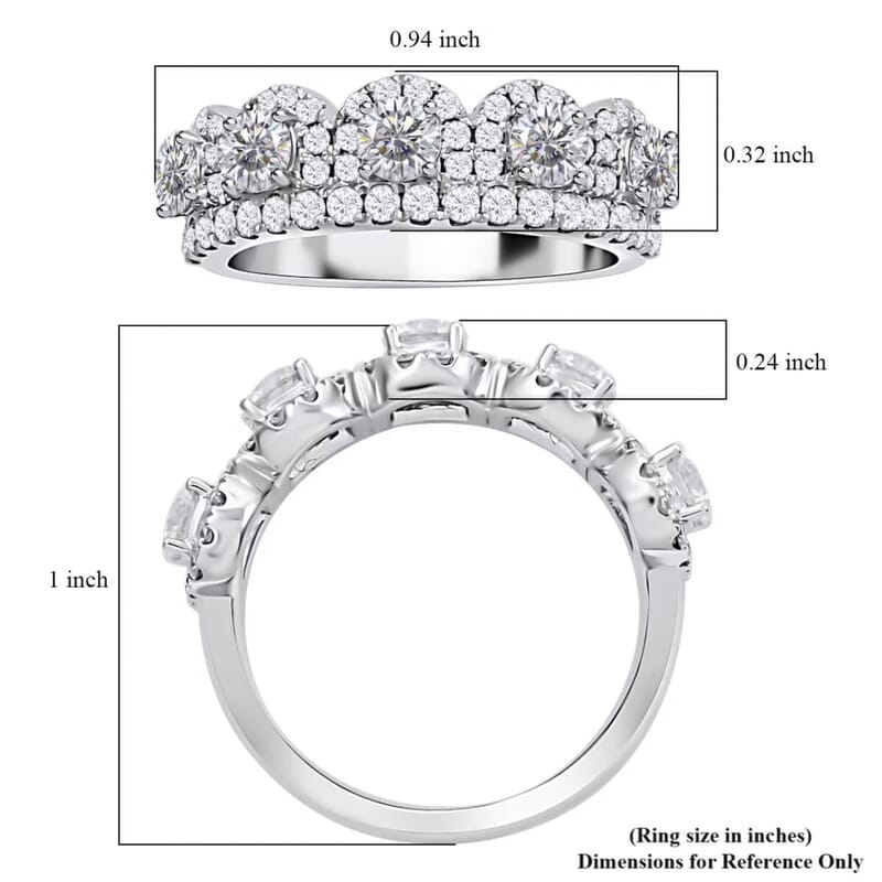 Modani Closeout 950 Platinum Diamond (F, VS1) Crown Ring (Size 7.0) 1.65 ctw
