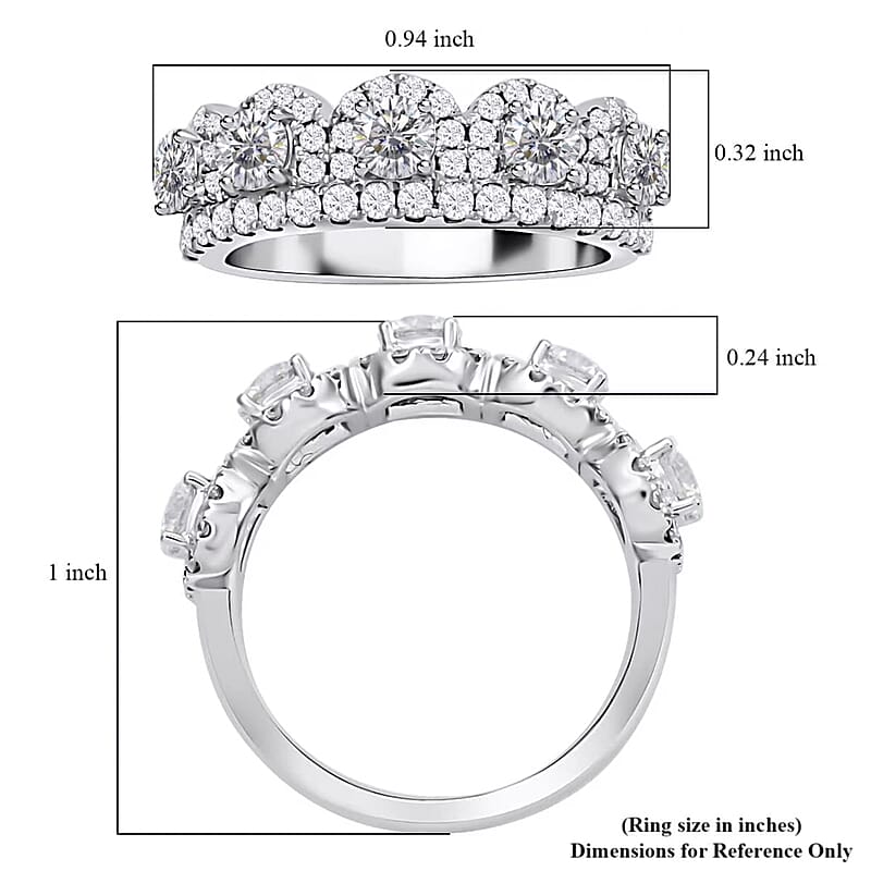 Modani Closeout 950 Platinum Diamond (F, VS1) Crown Ring (Size 7.0) 1.65 ctw