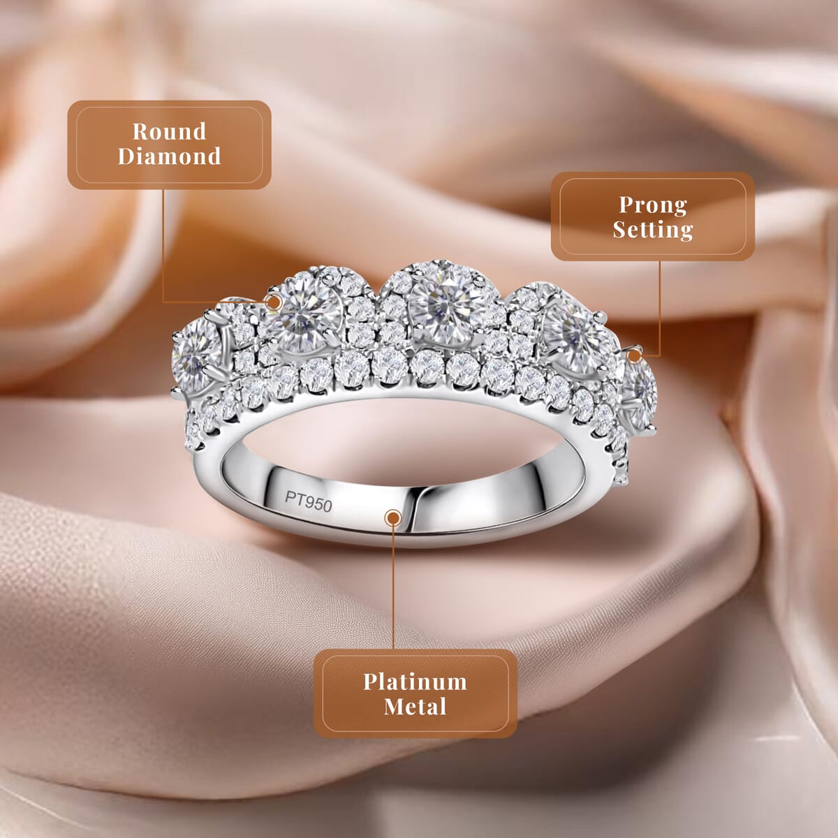 Modani F VS1 Diamond 1.65 ctw Ring in 950 Platinum (Size 8.0) image number 4