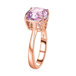 Luxoro 14K Rose Gold AAA Patroke Kunzite Solitaire Ring (Size 8.5) 5.75 ctw