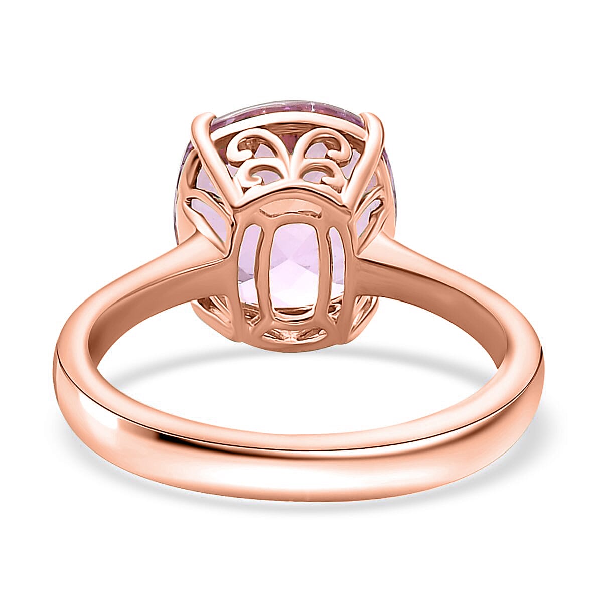 Luxoro 14K Rose Gold AAA Patroke Kunzite Solitaire Ring (Size 9.5) 5.75 ctw image number 4
