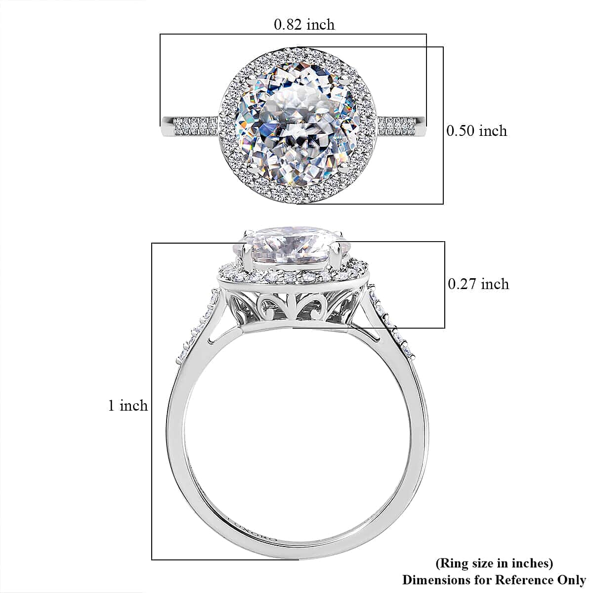 Luxoro 10K White Gold 120 Facets Moissanite Halo Ring (Size 10.5) 2.75 ctw image number 5