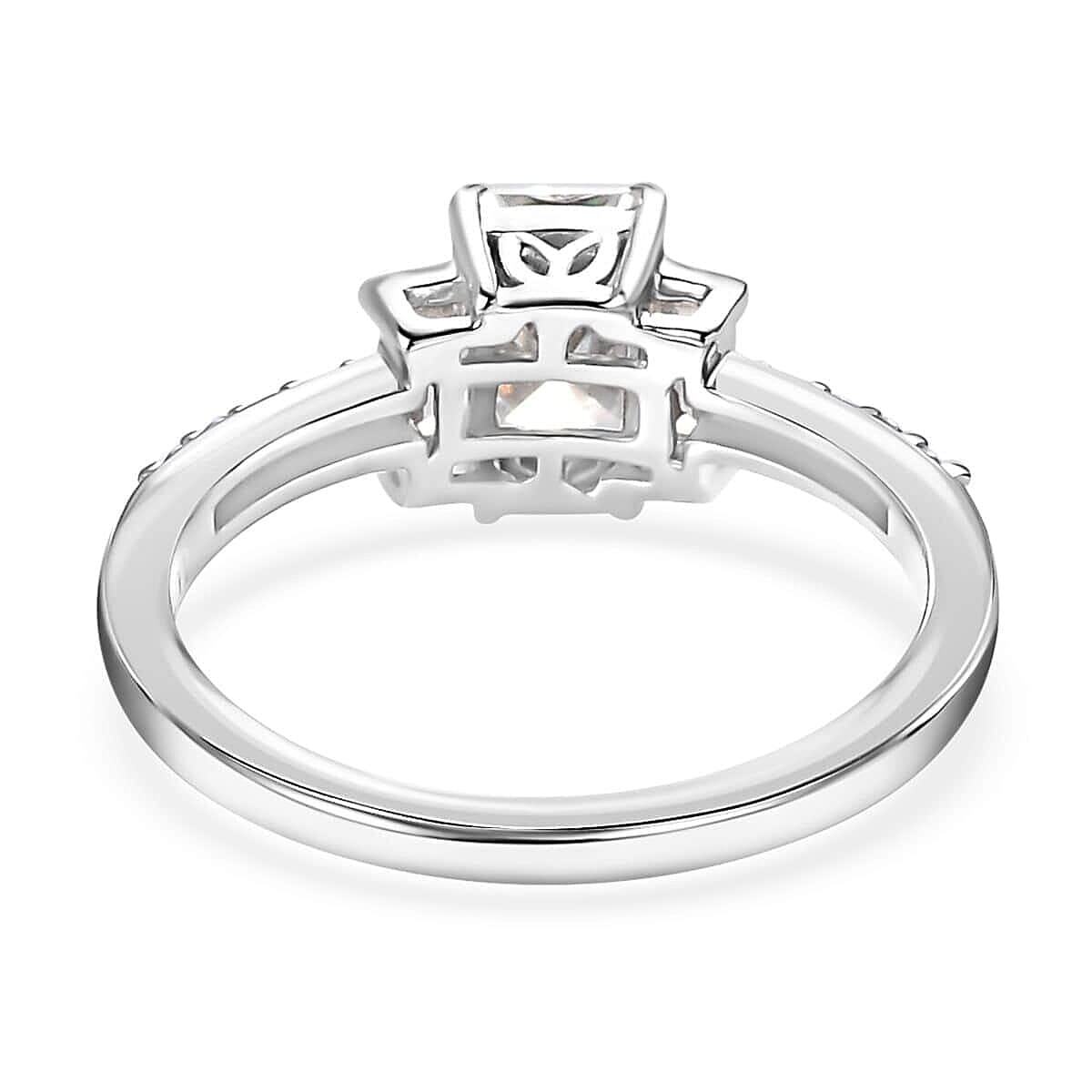 Luxoro 10K White Gold Moissanite Ring (Size 10.5) 1.25 ctw image number 4