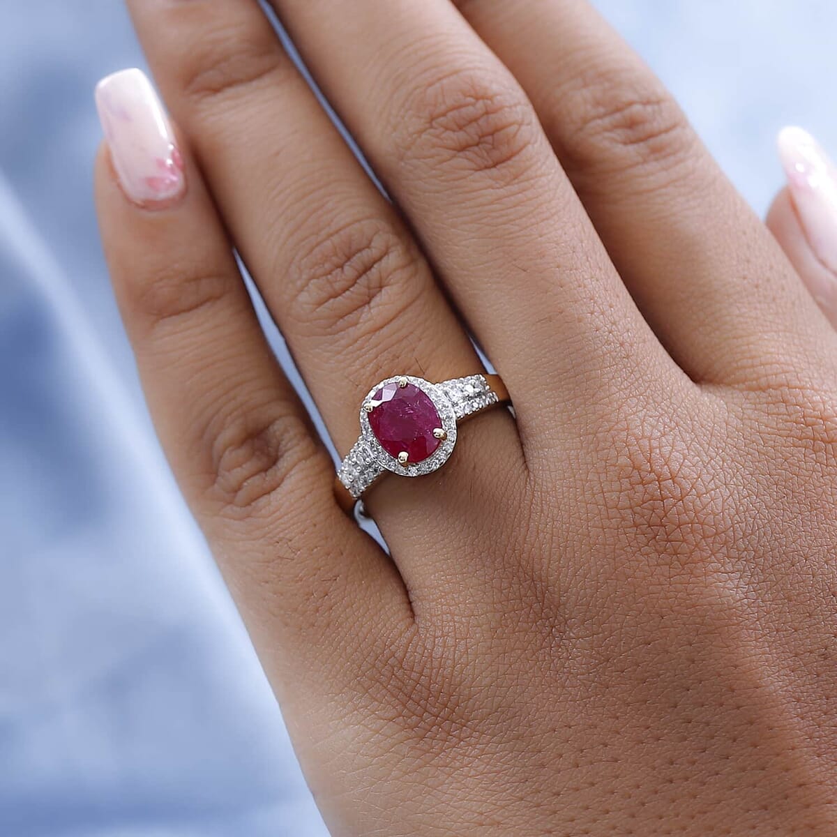 Luxoro 14K Yellow Gold Premium Montepuez Ruby and G-H I3 Diamond Ring (Size 11.0) 4.15 Grams 2.85 ctw image number 2