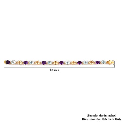 Multi Gemstone Bracelet in Vermeil Yellow Gold Over Sterling Silver (8.00 In) 34.50 ctw