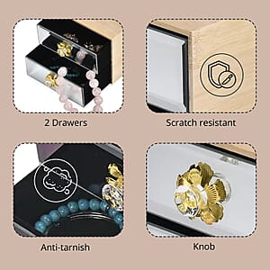 Silver Bamboo and Glass Jewelry Box